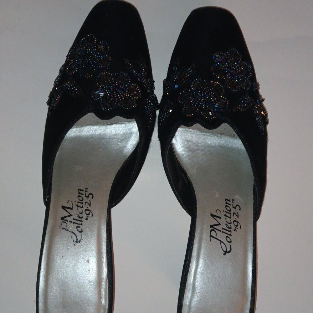 Vintage black mule slippers